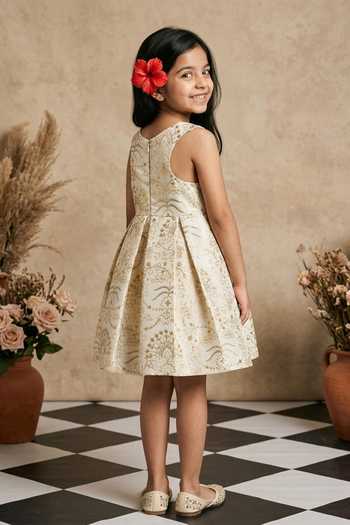 Byb Premium Off White Embroidered Dress 