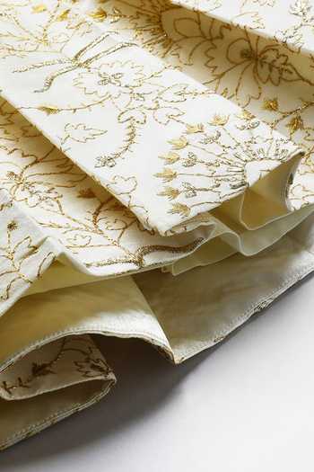 Buy_Byb Premium_Off White Silk Fabric Flowers Embroidered Dress 