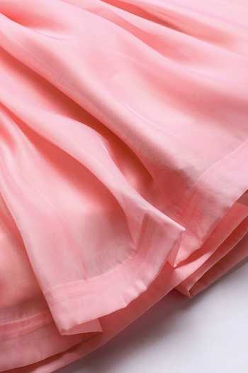 Shop_Byb Premium_Pink Cotton, Chanderi, Tissue Hand Embroidered Dress 