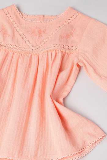 Shop_Byb Premium_Peach Denim Placement Embroidered Top 