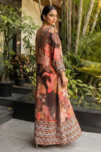 Ajiesh Oberoi Flower Print Dress