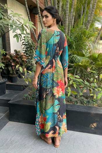 Ajiesh Oberoi Flower Print Kaftan 