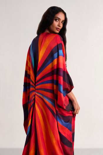 Dash And Dot Swirl Print Kaftan 