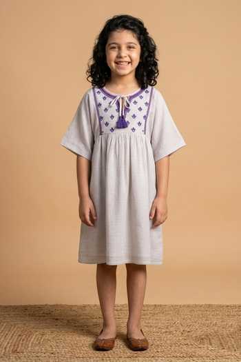 Byb Premium Linen Embroidered Dress 