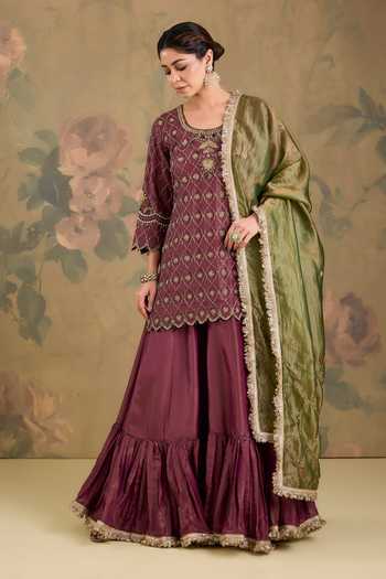 Studio A Embroidered Kurta Sharara Set 