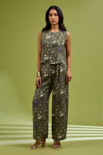 Ewoke Floral Woven Top & Pant Set 