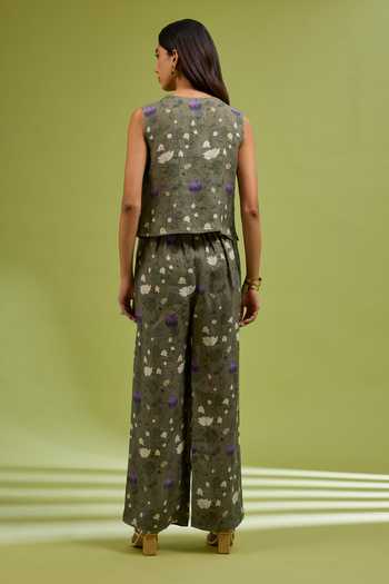 Ewoke Floral Woven Top & Pant Set 