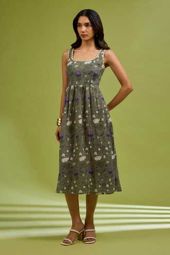Ewoke Floral Woven Dress 