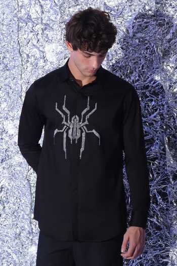 Sanjana Reddy Designs Cutdana Placement Embroidered Shirt 