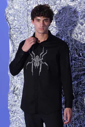 Buy Sanjana Reddy Designs Black Cotton Cutdana Placement Embroidered Shirt Online at Aza Fashions Buy_Sanjana Reddy Designs_Black Cotton Cutdana Placement Embroidered Shirt _Online_at_Aza_Fashions