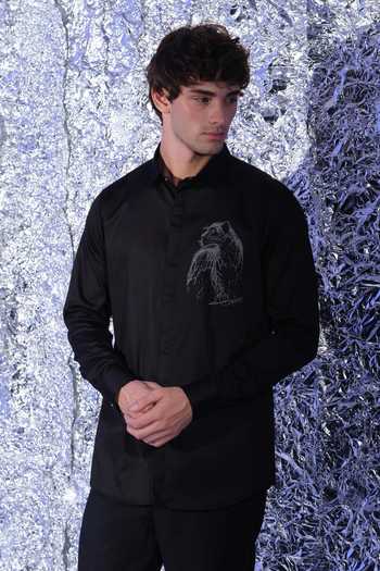 Sanjana Reddy Designs Panther Embroidered Shirt 