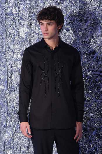 Sanjana Reddy Designs Abstract Embroidered Shirt 