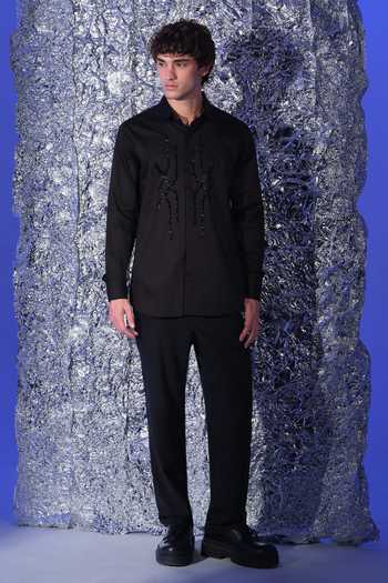 Sanjana Reddy Designs Abstract Embroidered Shirt 