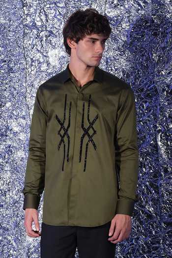 Sanjana Reddy Designs Abstract Cross Pattern Shirt 