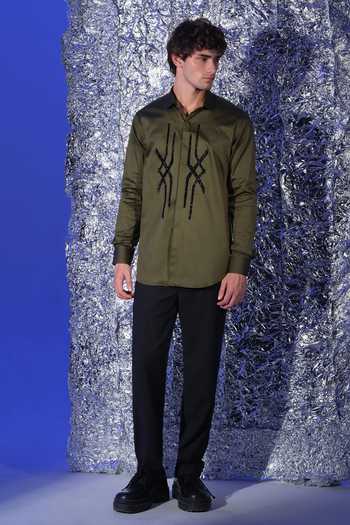 Sanjana Reddy Designs Abstract Cross Pattern Shirt 