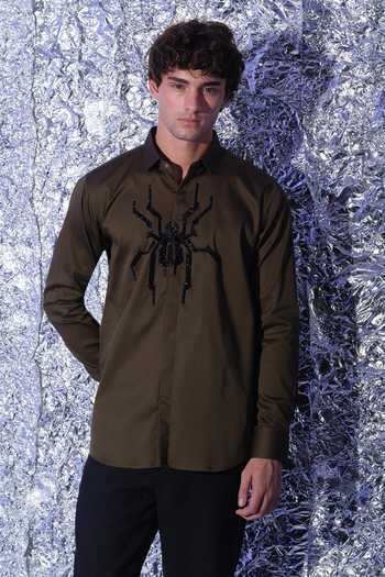 Sanjana Reddy Designs Cutdana Embroidered Shirt 
