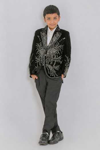 Lil Angels Embroidered Tuxedo Set