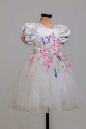 Lil Angels Floral Embroidered Dress