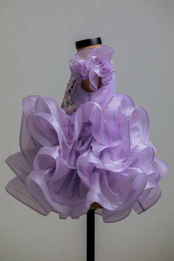 Shop Lil Angels Purple Cotton, Organza, Satin Butterfly Embroidered Dress Online at Aza Fashions Shop_Lil Angels_Purple Cotton, Organza, Satin Butterfly Embroidered Dress _Online_at_Aza_Fashions