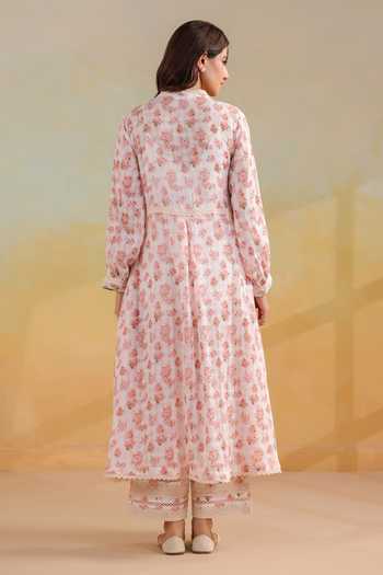 Anshu Wadhwa Floral Print Gathered Anarkali Set 