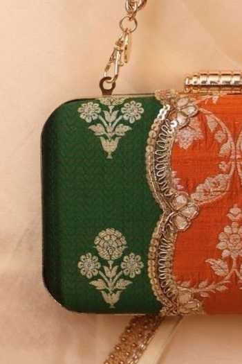Buy Amyra Multi Color Bahaar Scallop Embellished Pure Silk Box Clutch Online at Aza Fashions Buy_Amyra_Multi Color Bahaar Scallop Embellished Pure Silk Box Clutch _Online_at_Aza_Fashions