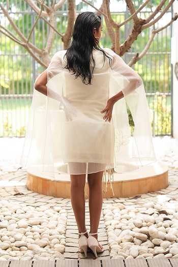 Chambray & Co. Tia Tassel Cape & Dress Set 