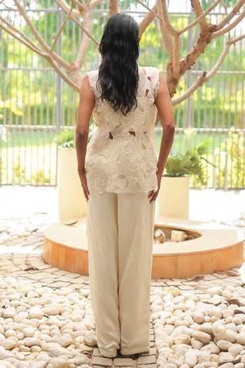 Chambray & Co. Ivy Cutwork Embroidered Overlay & Pant Set 