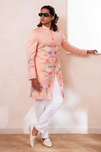 Tira by Naresh Raj Botanical Floral Embroidered Sherwani With Pant 