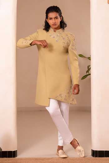 Tira by Naresh Raj Overlap Asymmetric Sherwani Set 