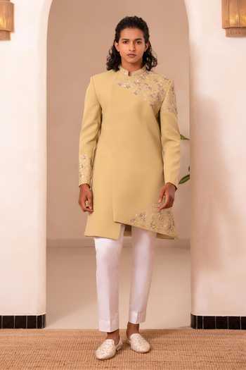 Tira by Naresh Raj Overlap Asymmetric Sherwani Set 