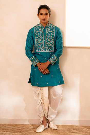 Tira by Naresh Raj Embroidered Kurta With Dhoti Pant 