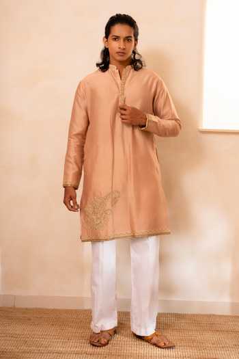 Tira by Naresh Raj Paisley Embroidered Kurta With Parallel Pant 