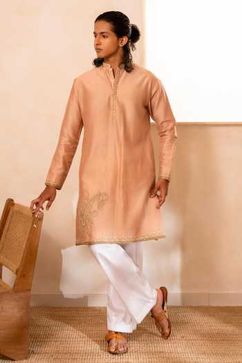 Tira by Naresh Raj Paisley Embroidered Kurta With Parallel Pant 