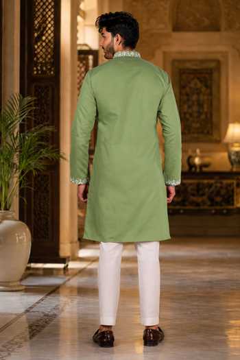 Jhambthreads Embroidered Cotton Kurta & Pant Set 