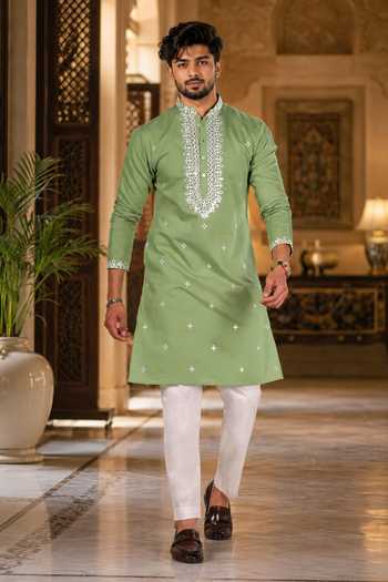 Jhambthreads Embroidered Cotton Kurta & Pant Set 
