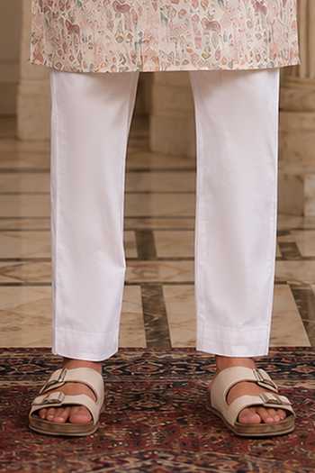 Buy Jhambthreads Beige Cotton, Silk Woven Digital Print Kurta And Pant Set Online at Aza Fashions Buy_Jhambthreads_Beige Cotton, Silk Woven Digital Print Kurta And Pant Set _Online_at_Aza_Fashions