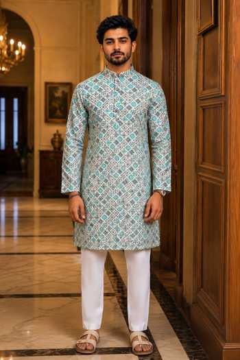Jhambthreads Geometric Print Kurta & Pant Set