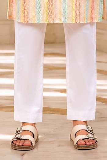 Jhambthreads Multi Color Silk Stripe Print Kurta And Pant Set Online at Aza Fashions Jhambthreads_Multi Color Silk Stripe Print Kurta And Pant Set _Online_at_Aza_Fashions