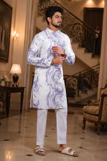 Jhambthreads Marble Print Kurta & Pant Set