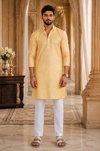 Jhambthreads Printed Striped Kurta & Pant Set