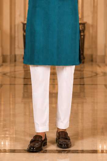 Jhambthreads Blue Cotton, Silk Embroidered Kurta Set Online at Aza Fashions Jhambthreads_Blue Cotton, Silk Embroidered Kurta Set _Online_at_Aza_Fashions