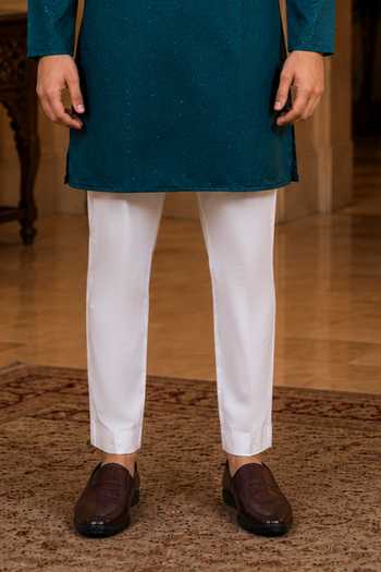 Buy Jhambthreads Blue Silk, Cotton Woven Dobby Kurta And Pant Set Online at Aza Fashions Buy_Jhambthreads_Blue Silk, Cotton Woven Dobby Kurta And Pant Set _Online_at_Aza_Fashions