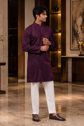 Jhambthreads Woven Dobby Kurta & Pant Set 