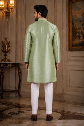 Jhambthreads Woven Plain Kurta & Pant Set 