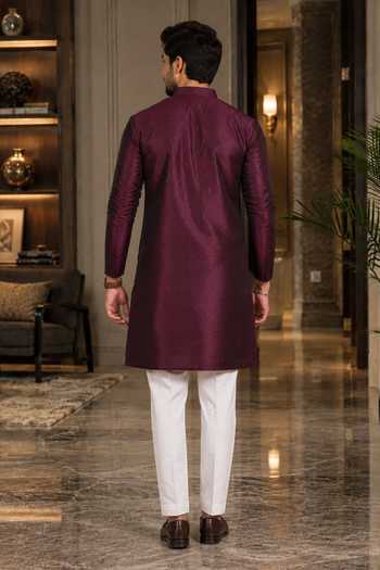 Jhambthreads Woven Plain Kurta & Pant Set 