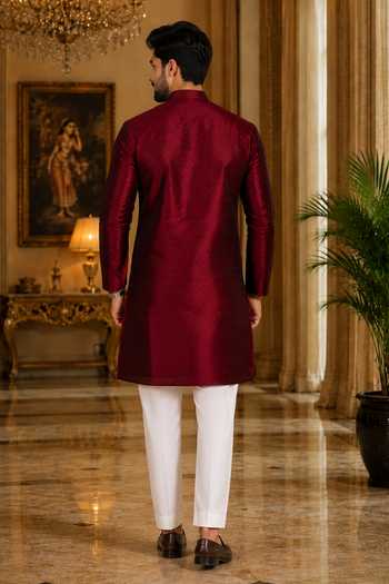 Jhambthreads Woven Plain Kurta & Pant Set 