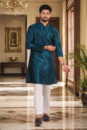 Jhambthreads Woven Plain Kurta & Pant Set 
