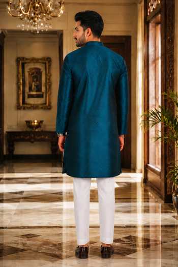 Jhambthreads Woven Plain Kurta & Pant Set 