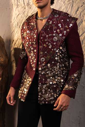 Jatin Malik Orbis Blush Embroidered Jacket 