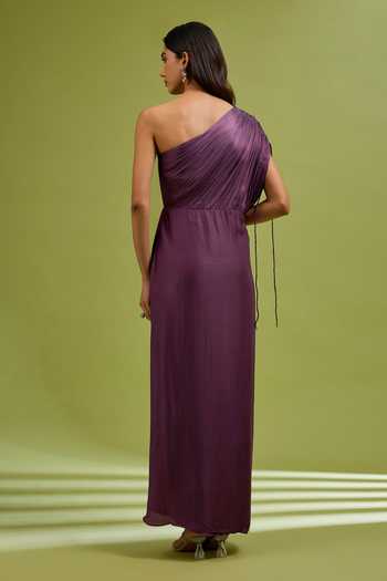 Ewoke One Shoulder Draped Dress 